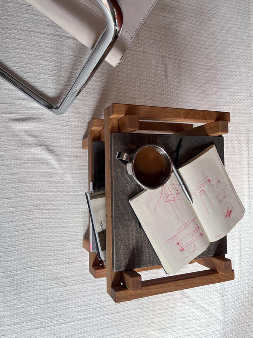 Beistelltisch aus Eiche & Birke Multiplex - Holzatelier TheobaldHolzatelier TheobaldMit Ablagebrett