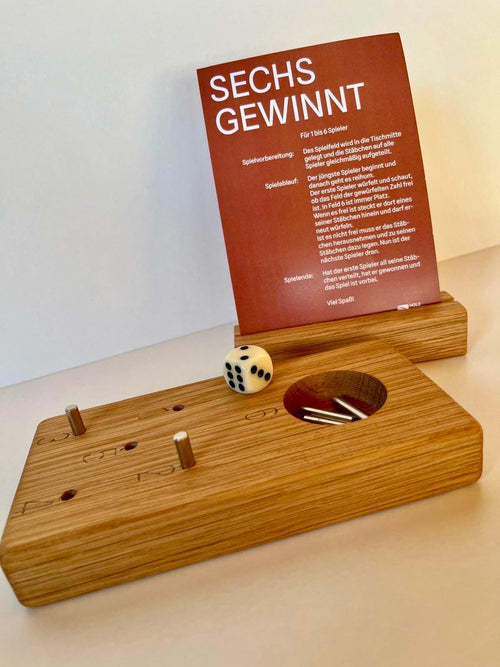 Freiwurf 6 Würfelspiel aus Eiche - Holzatelier TheobaldHolzatelier TheobaldMit Deckel