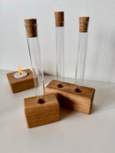 Florablock Vase Eiche mit Reagenzglas - Holzatelier TheobaldHolzatelier Theobald1 Reagenzglas