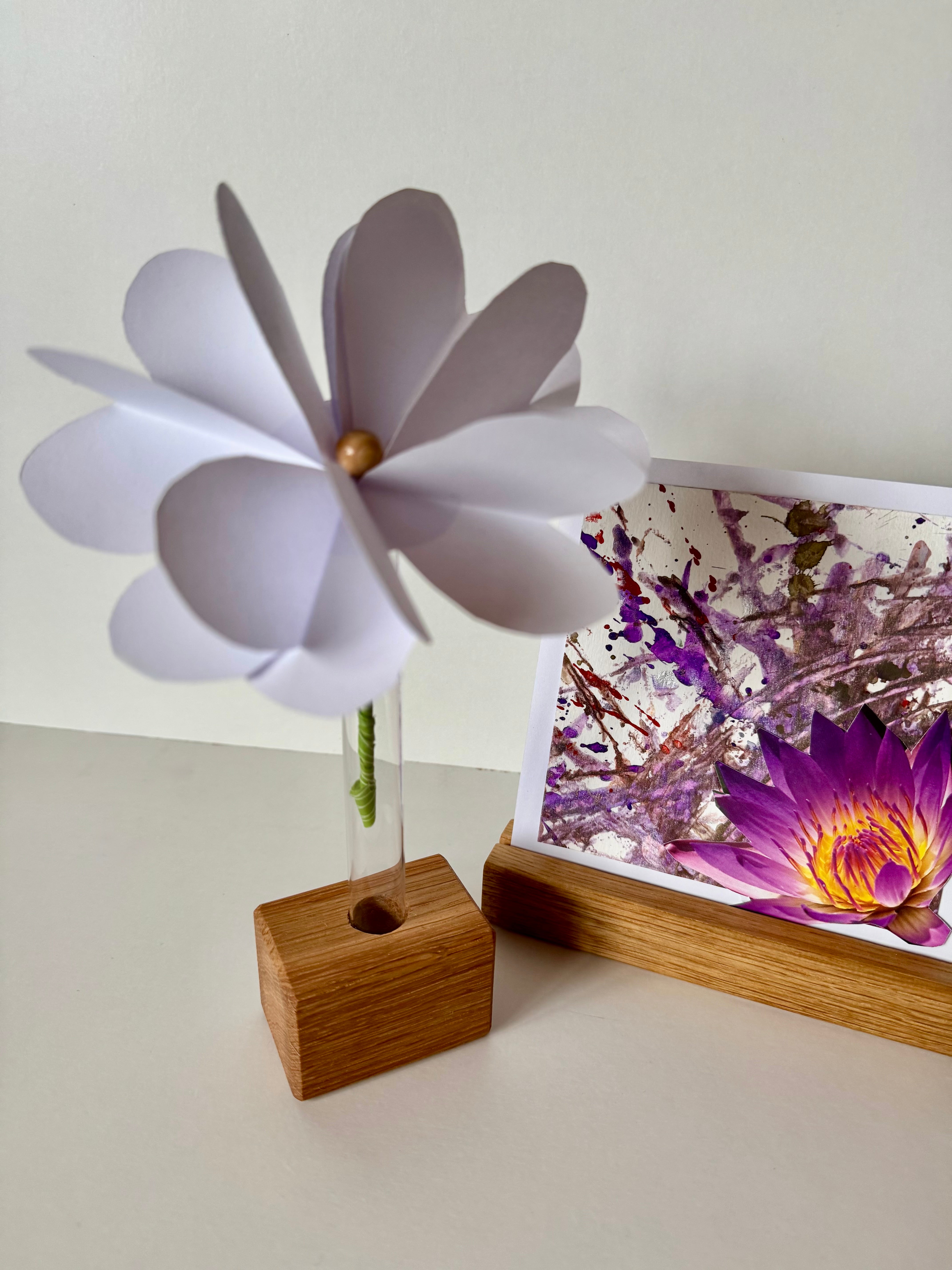 Florablock Vase Eiche mit Reagenzglas - Holzatelier TheobaldHolzatelier Theobald1 Reagenzglas