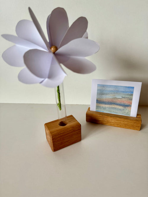 Florablock Vase Eiche mit Reagenzglas - Holzatelier TheobaldHolzatelier Theobald1 Reagenzglas