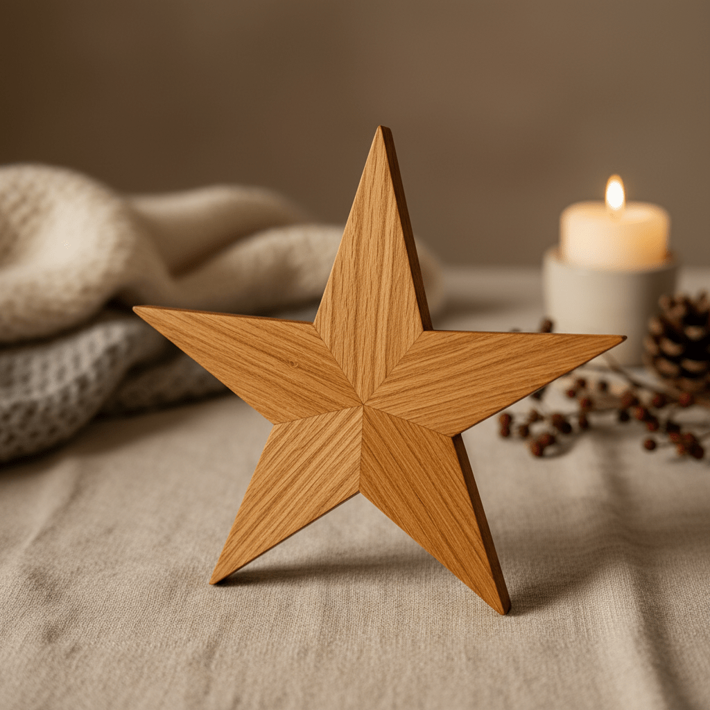 Holzsterne aus Eiche handgemacht