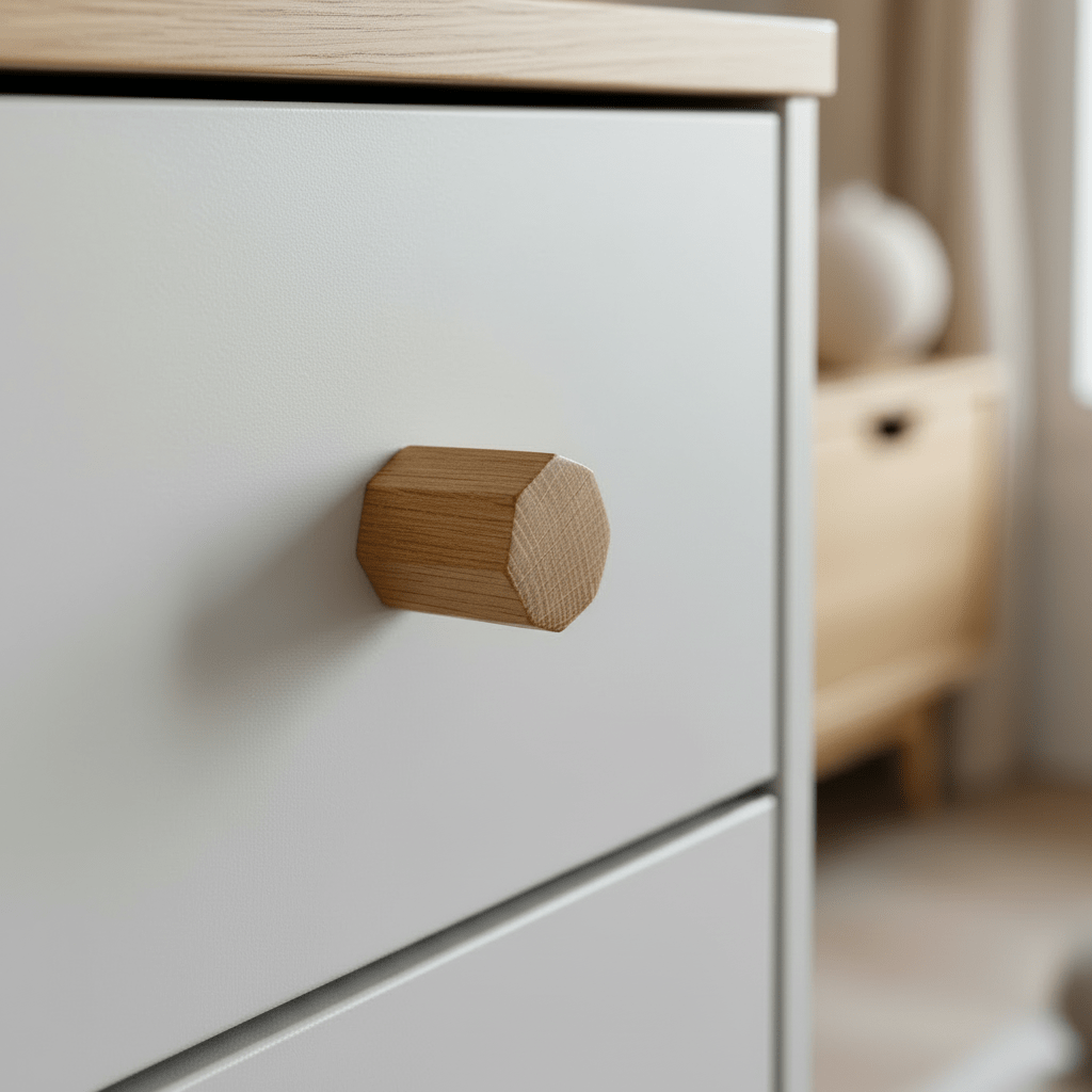 Möbelgriffe aus Eiche achteckig groß