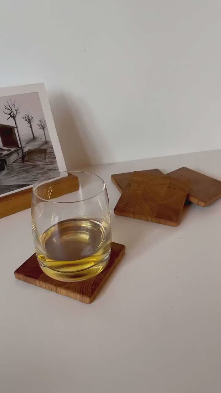 Untersetzer aus Eiche Hirnholz – handgefertigt & stilvoll